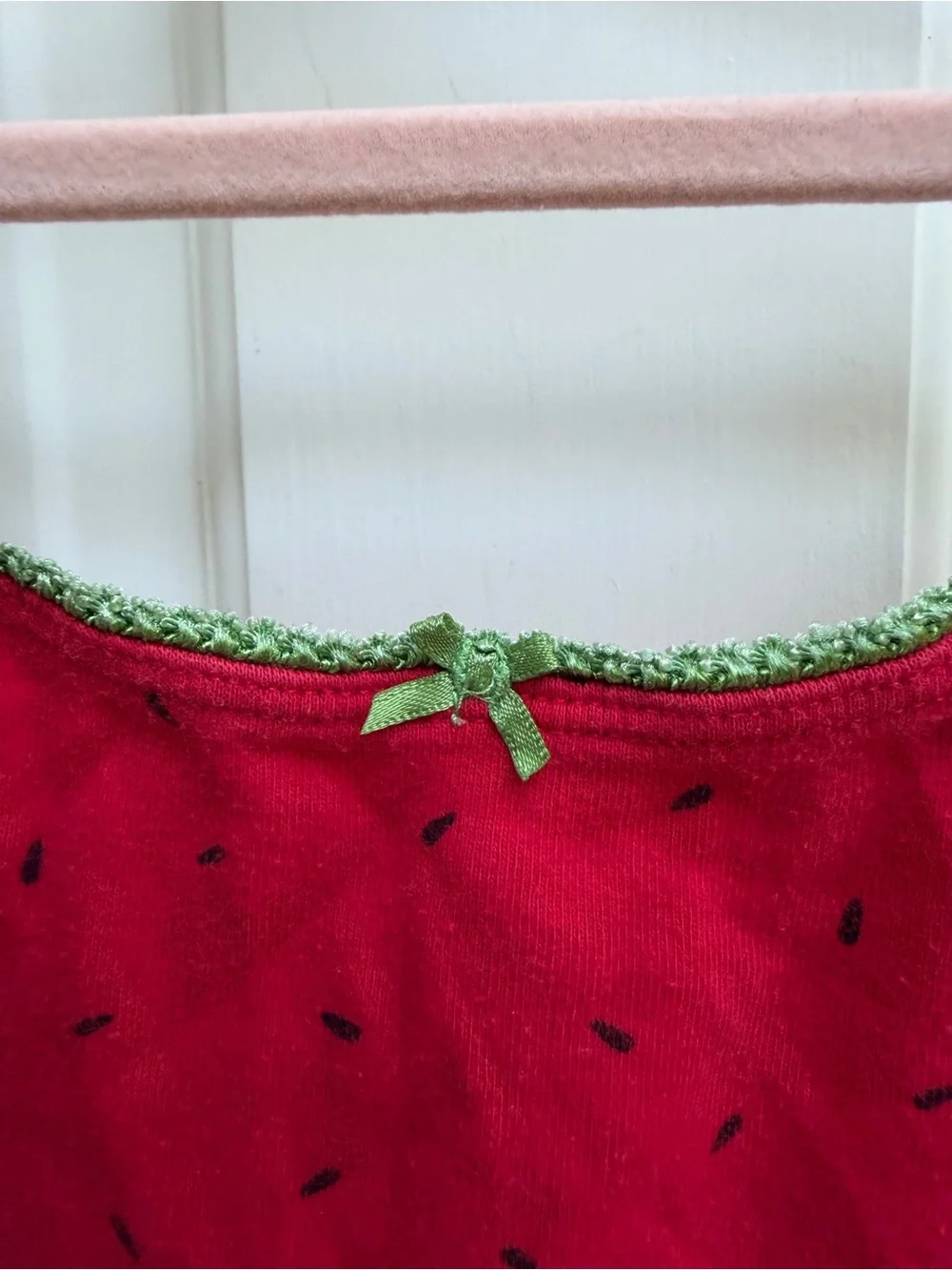 Gymboree Girls 5 6 Red Watermelon-Print Camisole Green Trim Top Shirt Blouse